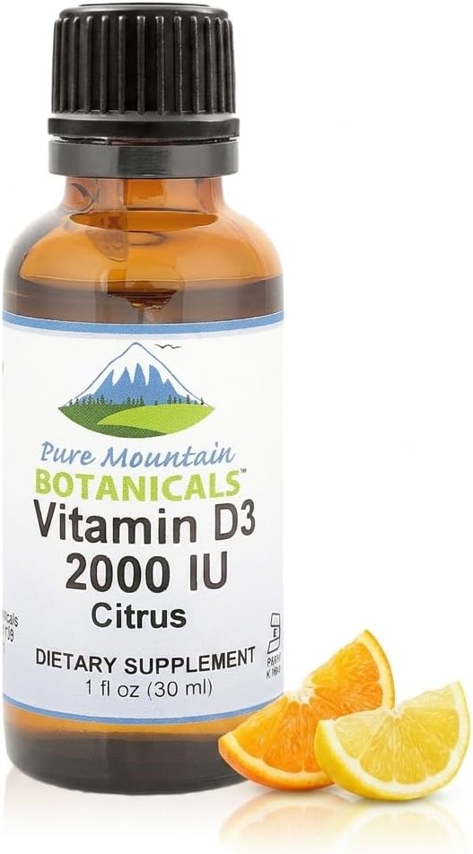 Liquid Vitamin D3 Drops – 2000 IU – Natural Orange Lemon Flavour – Pure Mountain Botanicals - görsel 6