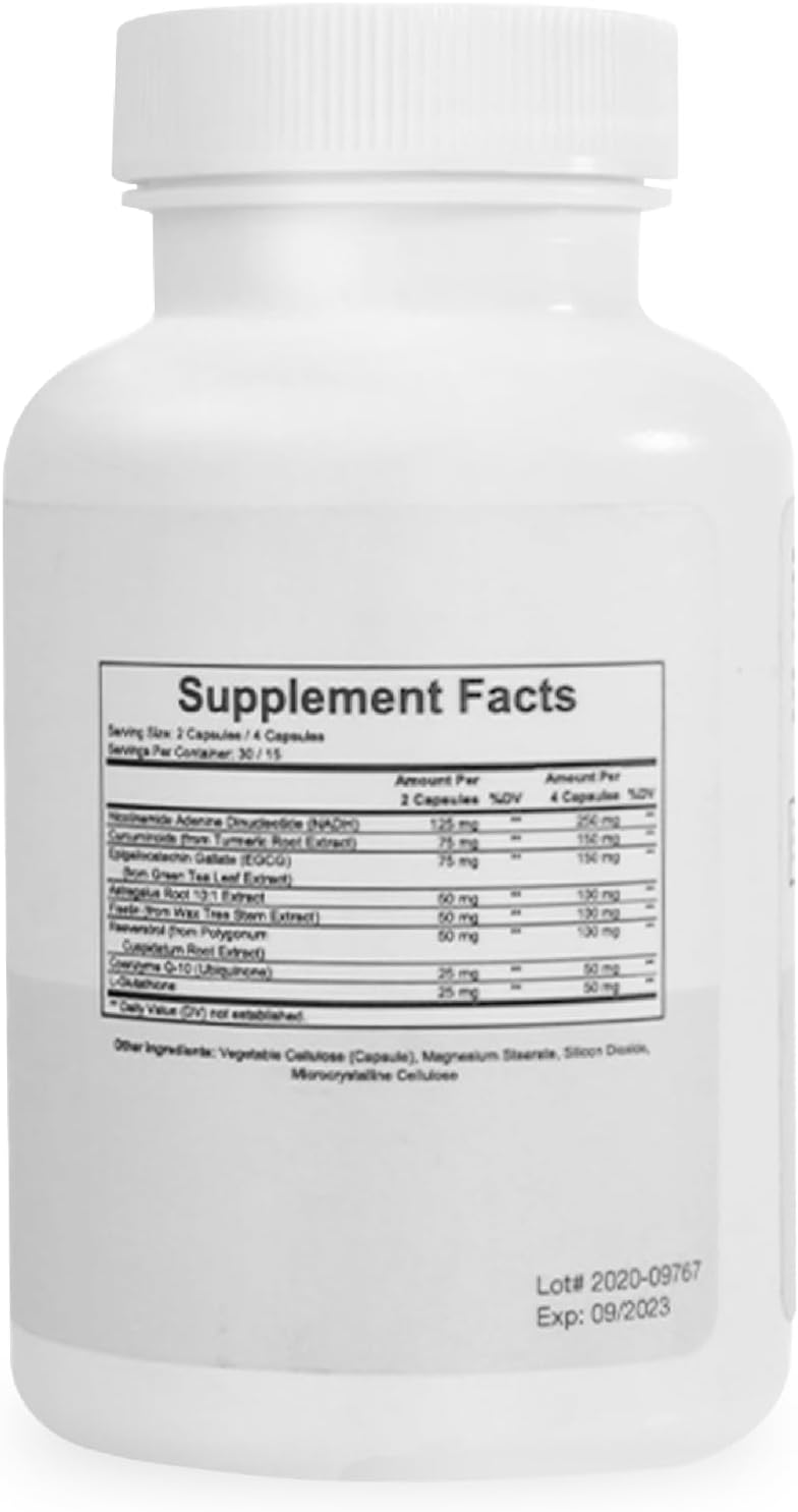 Relumins Age Defence NAD+ Supplement with NADH, CoQ10, Glutathione, Resveratrol, Fisetin, Curcumin & EGCG - Antioxidant Support Supplement – 60 Vegan Capsules - görsel 8