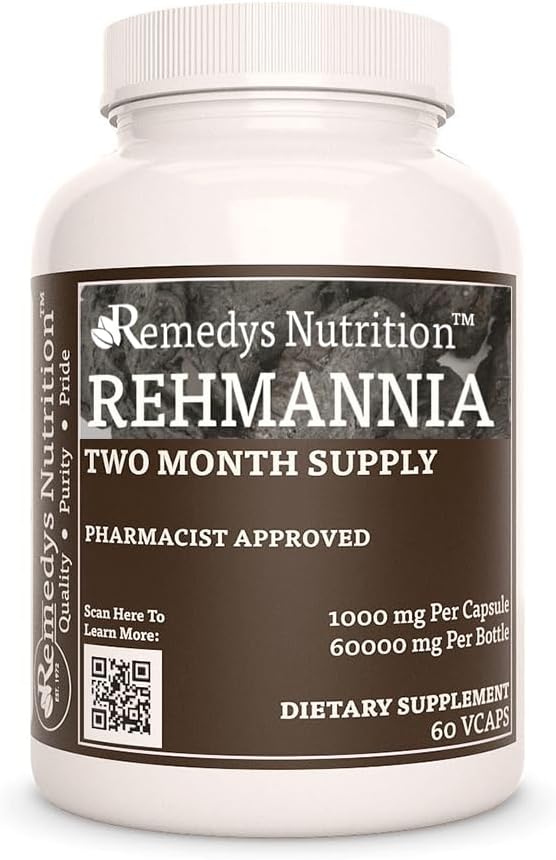 Rehmannia Root - 1,000 mg, 60 Vegan Capsules Herbal Food Supplement - 2 Month Supply - görsel 1
