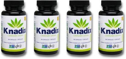 Knadix Hemp Oil Supplement - Support for Bones, Muscles & Joints, 4 Pack (120 Capsules per Bottle)