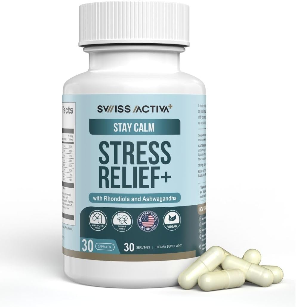 Swiss Activa+ Labs Stress Relief and Calm Supplement for Women – 30 Days Supply - görsel 1