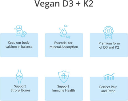Magceutics Vitamin D3 K2 with MCT, 5000 IU Vegan D3 & 100 mcg MK7 K2 - 30 Capsules