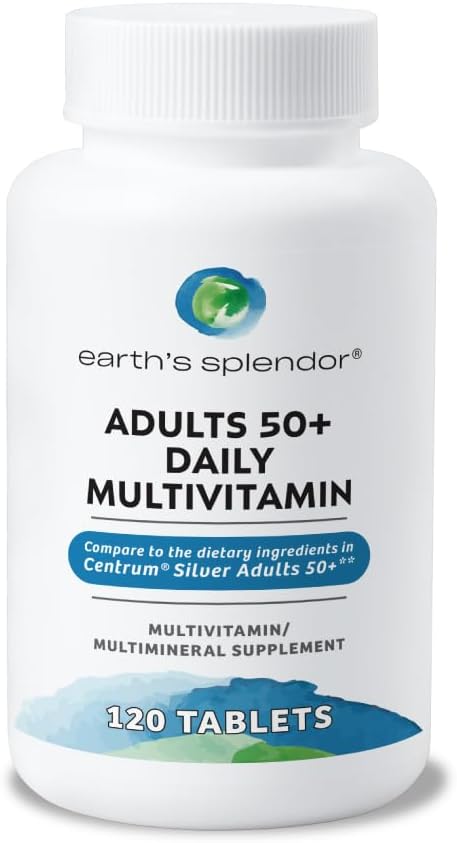 Earth's Splendor Adults 50+ Daily Vitamin - Overall Wellness Support, Daily Nutrients, 120-Day Supply - görsel 1