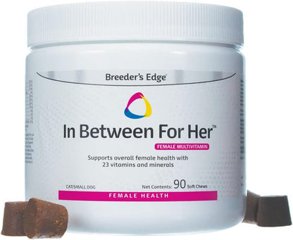Breeder's Edge in Between for Her, Daily Multivitamin Supplement for Breeding Dogs and Cats, Fills Nutritional Gaps and Supports Mum in Between Breeding, 90 Tablets for Cats & Small Dogs