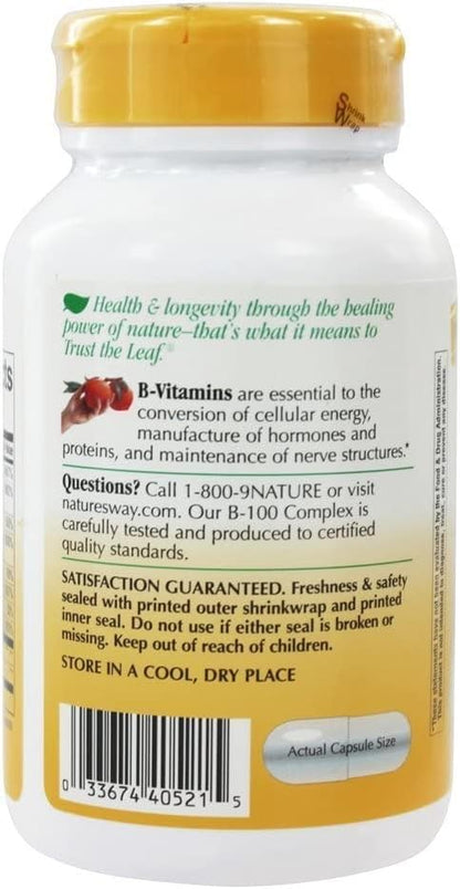 Nature's Way Vitamin B-100 Complex Capsules, 60 Capsules