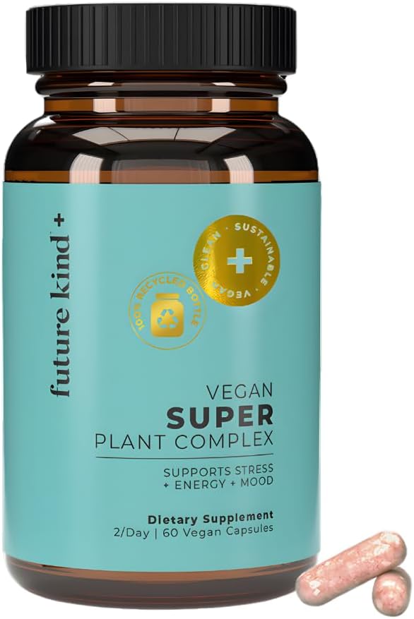 Future Kind Super Vegan Formula – Ashwagandha, Rhodiola & Lemon Balm for Mood & Stress Support, 30 Vegan Capsules - görsel 1