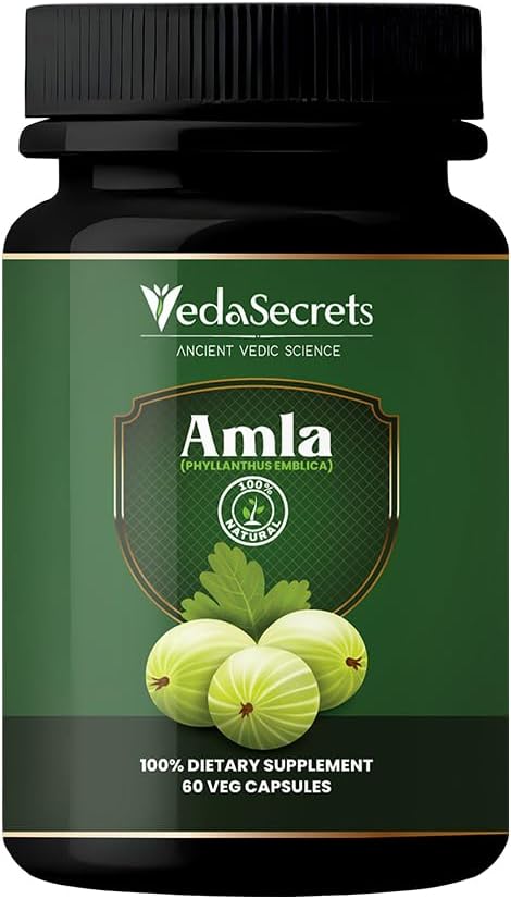 VedaSecrets Organic Amla Capsules - Vitamin C Supplement (60 Count) - görsel 4