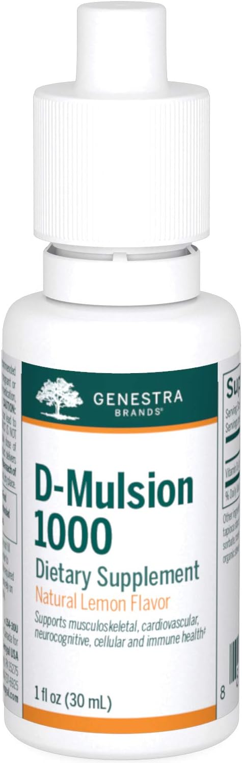Genestra Brands D-Mulsion 1000 - Liquid Vitamin D Supplement - Natural Lemon Flavour - 1 Fl Oz (30 ml) - görsel 1