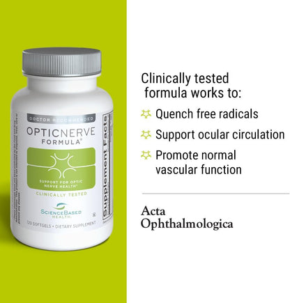 ScienceBased Health Optic Nerve Formula – Clinically Trialled Eye Supplement – 30-Day Supply
