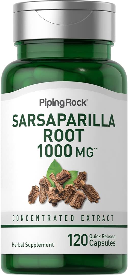 Piping Rock Sarsaparilla Root Capsules (120 Count) - Non-GMO, Gluten-free - görsel 1