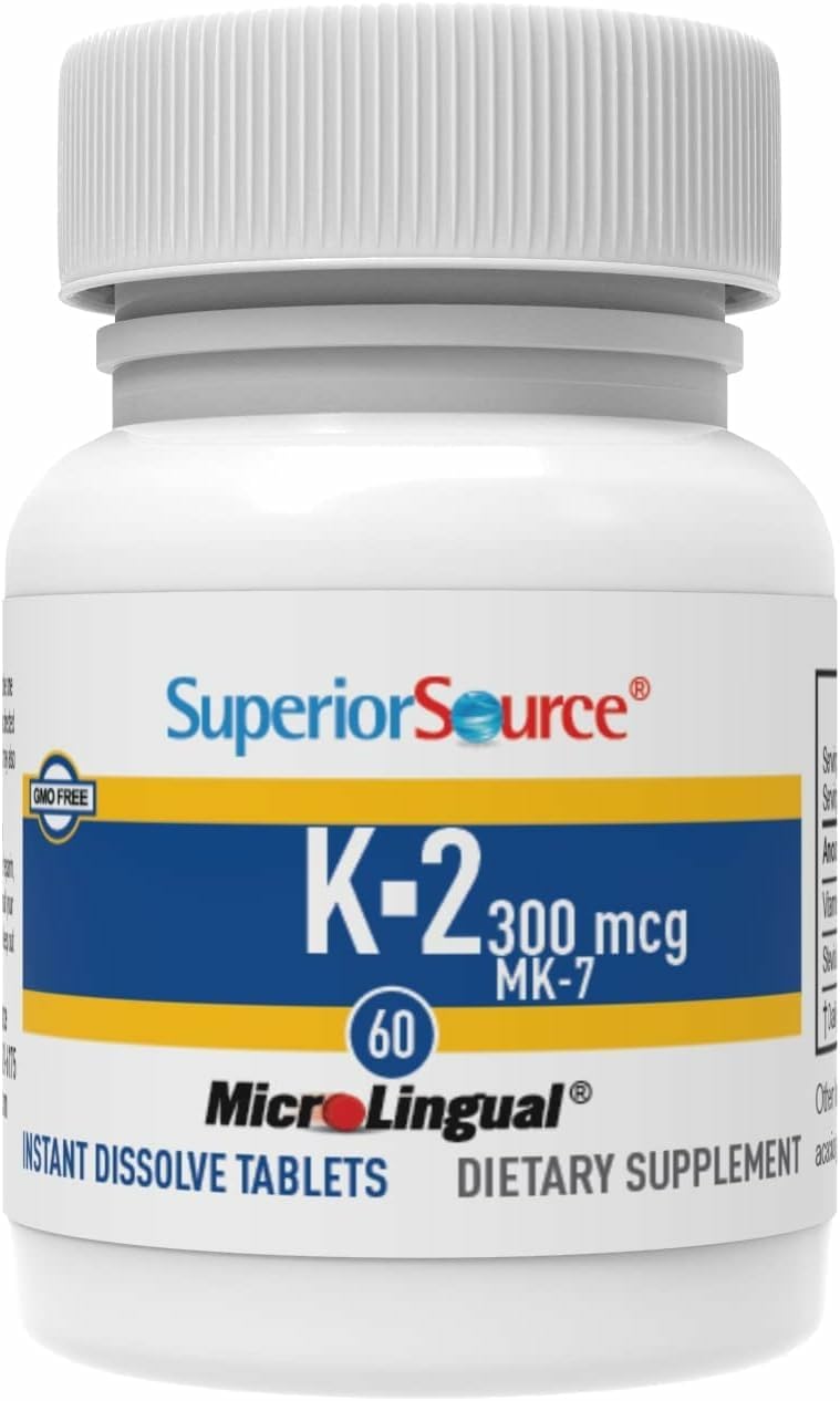 Superior Source Vitamin K2 MK-7 (Menaquinone-7), 300 mcg – Bone Health & Normal Blood Clotting Supplement – Bariatric-Friendly – 60 Sublingual Dissolving Tablets - görsel 4