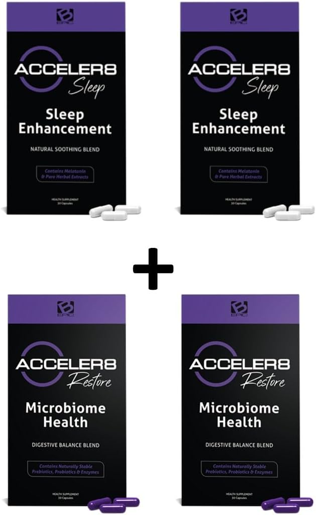 BEpic Acceler8 - 2 Month Supply: Sleep + Restore (60 White Sleep + 60 Purple Restore Capsules) - görsel 1