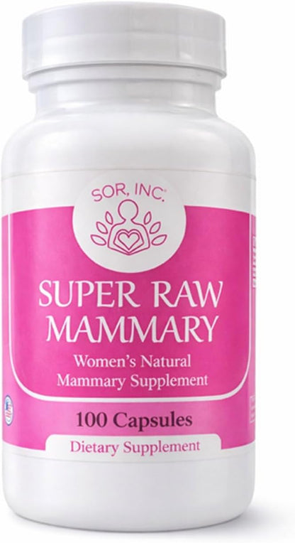 Super R Mammary Glandular Supplement – Bovine Mammary Tissue 400 mg, Non-Hormonal Glandular Supplement, 100 Capsules