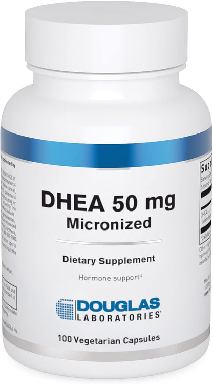 Douglas Laboratories DHEA 50 mg Capsules, Micronised - 100 Vegetarian Capsules