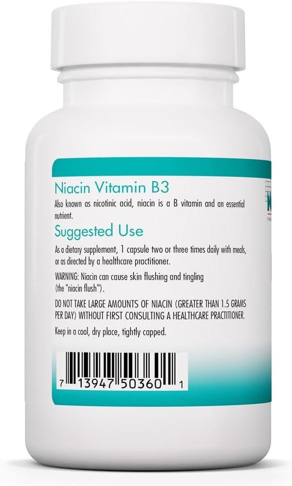 NutriCology Niacin - Vitamin B3 (Nicotinic Acid) Supplement - Supports Energy Metabolism & Redox Function - Hypoallergenic - 90 Capsules - görsel 3