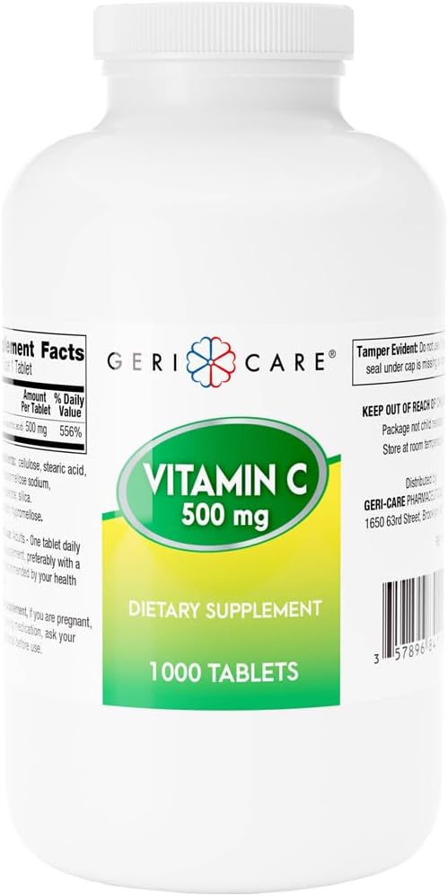 GeriCare Vitamin C 500 mg Tablets – Antioxidant & Immune Support, 200 Tablets - görsel 10