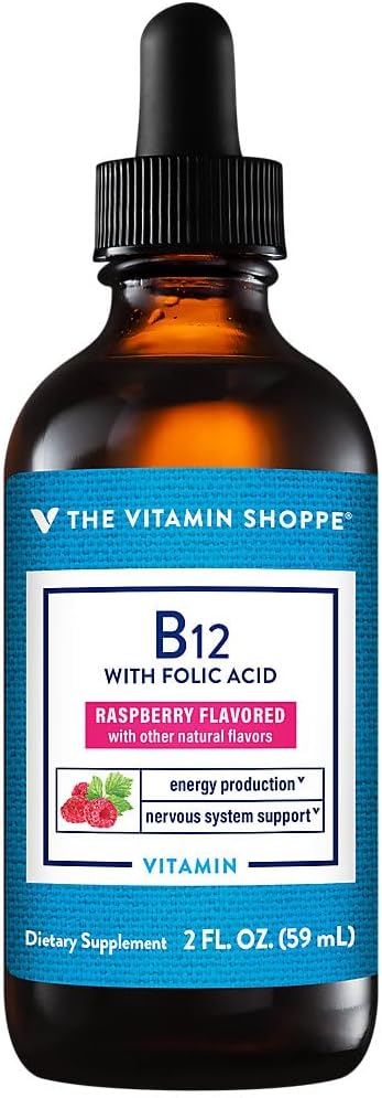 Vitamin Shoppe Vitamin B12 Liquid - Energy Production, Nervous System and Red Blood Cell Support - görsel 1