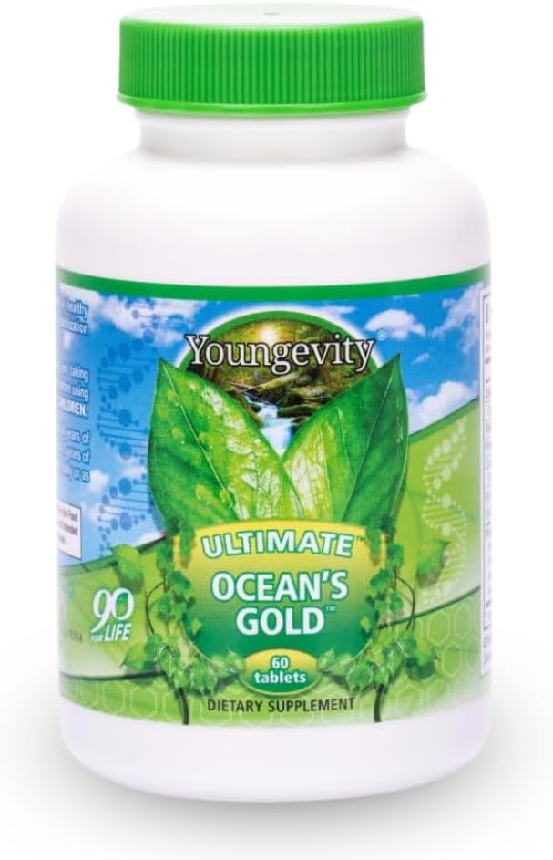 Youngevity Ultimate Ocean's Gold – Supports Thyroid Health and Overall Wellness with Ocean-Derived Nutrients - 60 Tablets (Pack of 2) - görsel 1