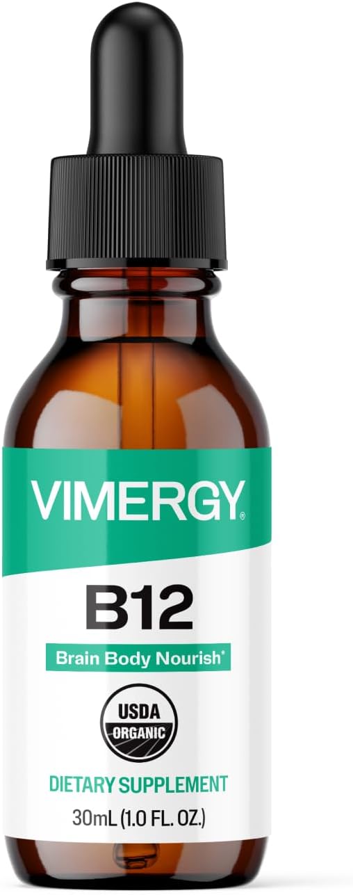 Vimergy USDA Organic Liquid Vitamin B12 Supplement – 2500 mcg, Methylcobalamin & Adenosylcobalamin - görsel 1
