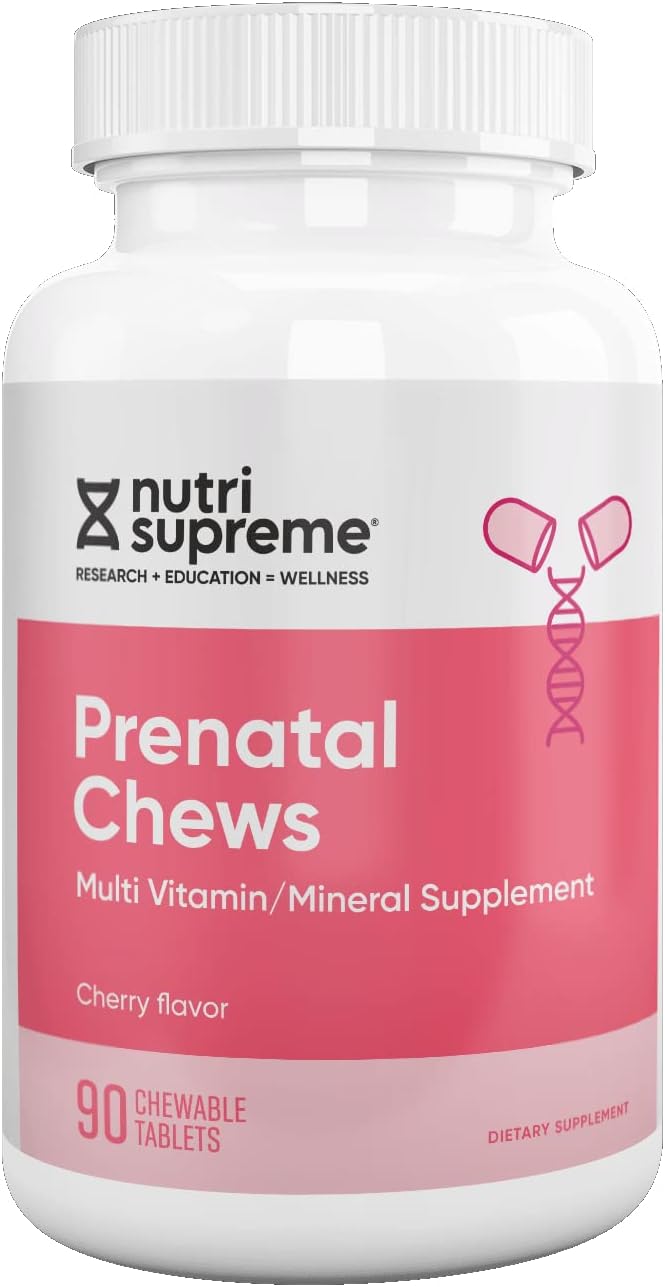Nutri Supreme Prenatal Vitamin, Chewable Prenatal Vitamins for Women with Highly Absorbable Methyl Folate, Complete Prenatal Multivitamin with Iron, Kosher, Cherry Flavour, 90 Wafers - görsel 8