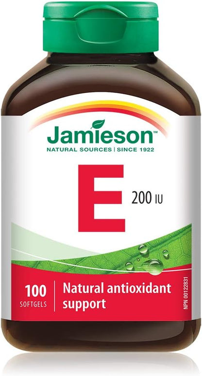 Jamieson Vitamin E 200 IU, 100 Capsules