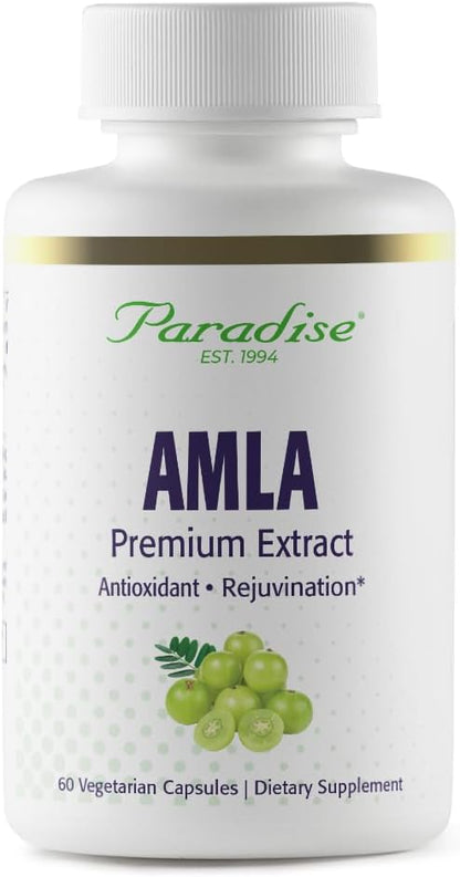 Paradise Herbs Amla, 250 mg Organic Whole Spectrum Vitamin C, Antioxidant, Superfood, Quality Ayurvedic Supplement, 60 Vegetarian Capsules