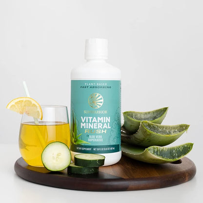 Sunwarrior Vitamin Mineral Rush - Liquid Multivitamin with Aloe Vera, 887 ml