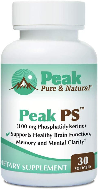 Peak Pure & Natural Peak PS Phosphatidylserine 100 mg Cognitive Support Supplement, 30 Softgels