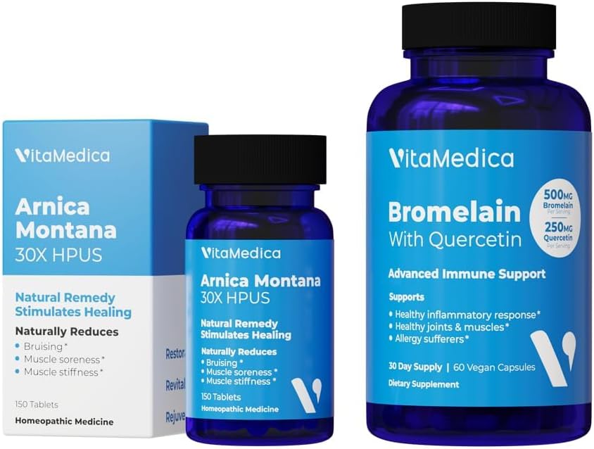 VitaMedica Arnica Montana 30X and Bromelain with Quercetin Bundle - görsel 1