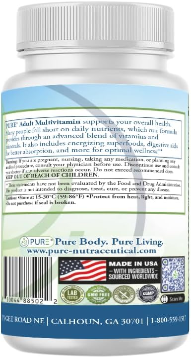 PURE Adult Multivitamin Iron Free - High Potency Daily Wellness with Superfoods, B12 & Zinc - 90 Vegetable Capsules - görsel 4