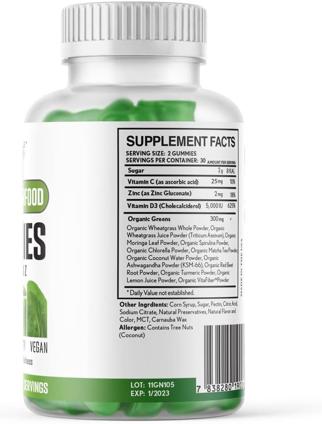 Icon Muscle Red & Green Superfood Gummies - Superfoods with Vitamins C, D, Zinc for Immunity Support - Vegan - 30 Servings - görsel 2
