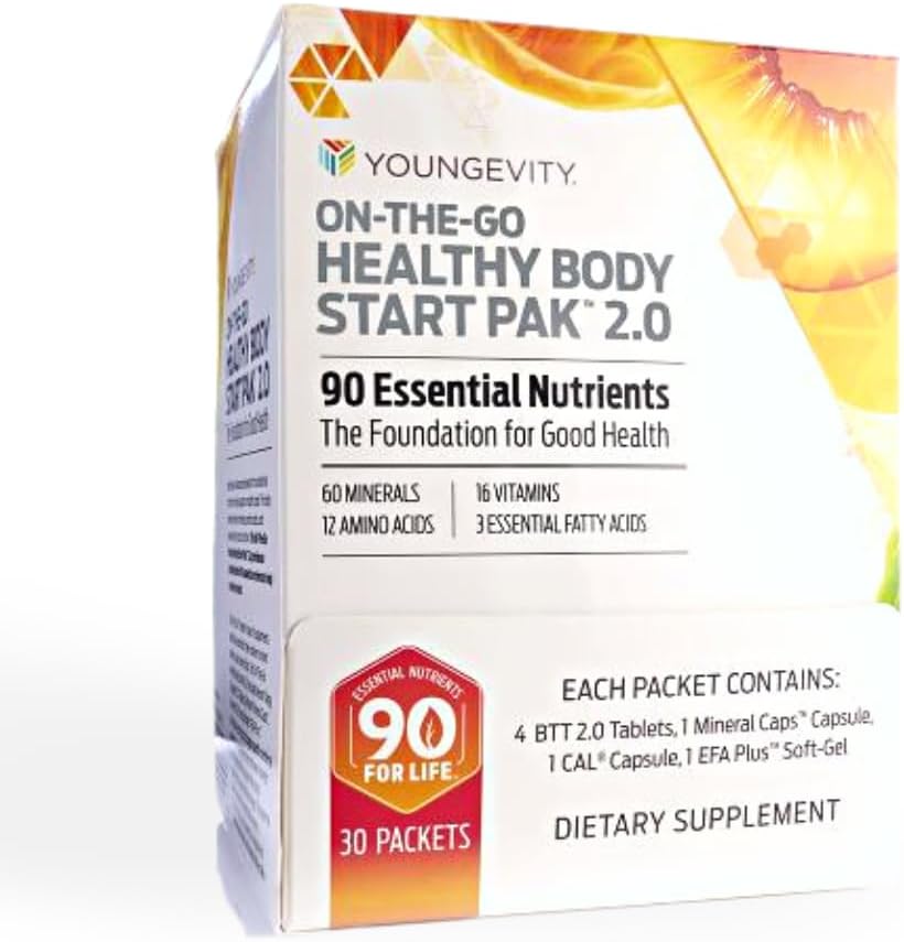 Youngevity On-The-Go Healthy Body Start Pack 2.0 - Complete Multivitamin, Mineral, EFA & Amino Acid Supplement (30-Day Supply) with 91 Essential Nutrients - görsel 1