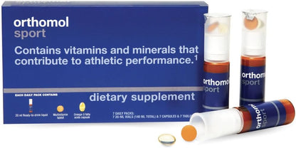 Orthomol Sport - Sports Nutrition Supplement with Vitamins, CoQ10, L-Carnitine & Omega-3 (7-Day Supply)