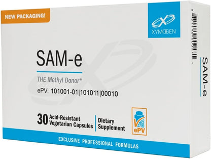 XYMOGEN SAM-e (S-Adenosyl-L-Methionine) - Methylation & Cell Health Support - with Gnosis Adomix SS Isomer - Nitrogen-Sealed Vegan Capsules - 30 Capsules