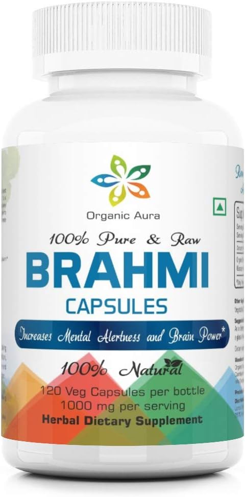 Organic Aura Brahmi Capsules (120 Capsules) - Whole Green Superfood, Non-GM, Gluten-free – Image 1
