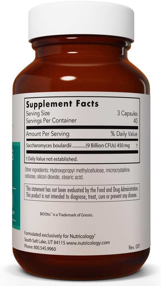 Nutricology Restore-Biotic Saccharomyces Boulardii – 120 Capsules (450 mg, 9 Billion CFUs) - görsel 2
