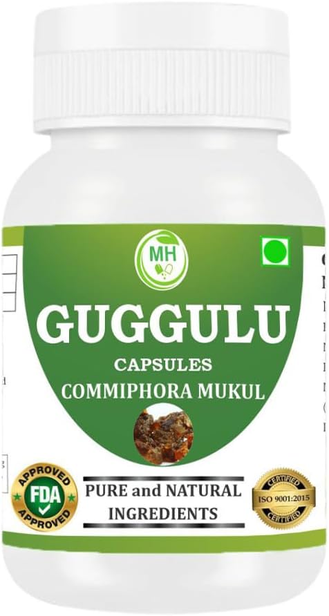 Guggulu (Commiphora Mukul) Vegetarian Capsules, Pack of 2 x 60 Capsules - görsel 6