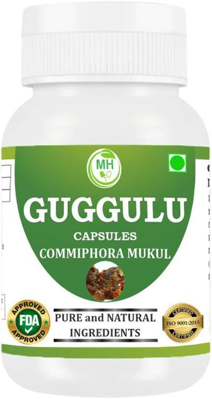 Guggulu (Commiphora Mukul) Vegetarian Capsules, Pack of 2 x 60 Capsules