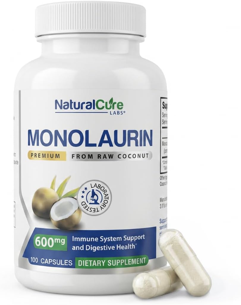 Natural Cure Labs Premium Monolaurin – 600 mg, 100 Capsules - görsel 1