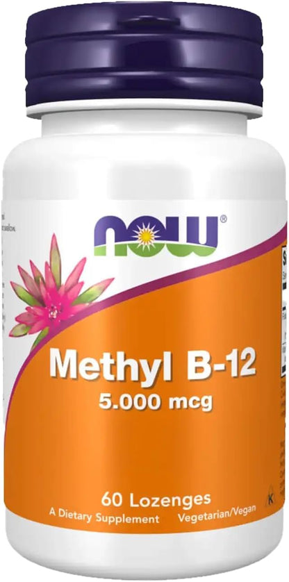 NOW Foods Methyl B-12 5000 mcg Lozenges, 60 Count