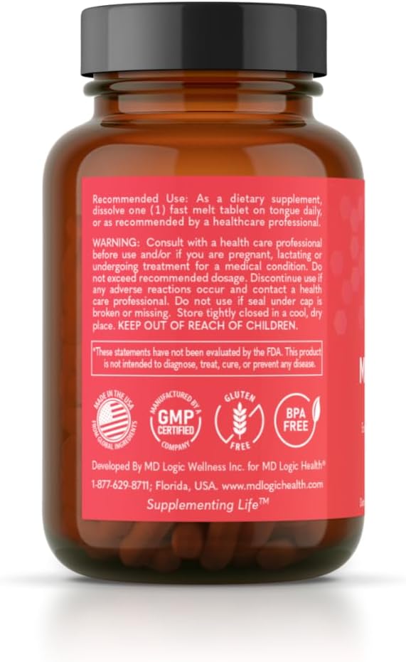 MD Logic Health Methyl-B12 5000 – 60 Fast-Dissolve Tablets – 100% Vegan – Made in New York - görsel 3