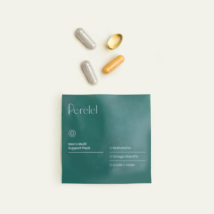 Perelel Men's Multi Support Pack - Daily Multivitamin with Magnesium, Omega-3, CoQ10 and Folate, 30 Daily Pill Packs