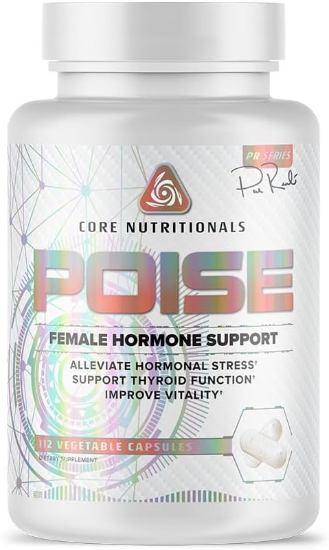 Core Nutritionals Poise Female Hormone Support – Thyroid Balance & Menstrual Support with Magnesium, Iodine & Antioxidants | 112 Vegetable Capsules - görsel 1