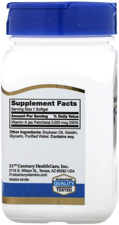 Vitamin A 10,000 IU Softgels, 110 Capsules