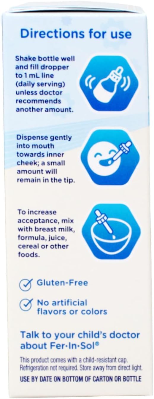 Enfamil Fer-in-Sol Iron Supplement Drops, for Infants and Toddlers - 50 mL - görsel 2