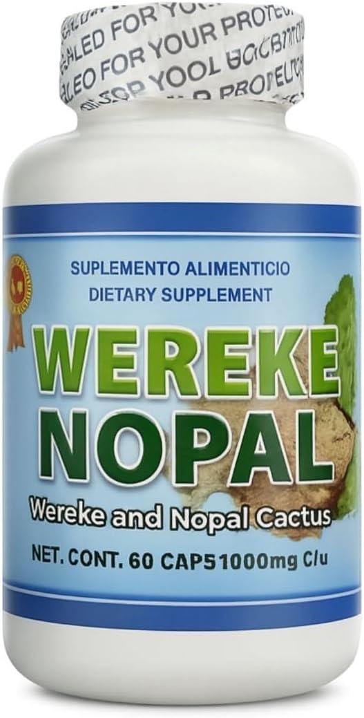 Wereke & Nopal Capsules – 60 Capsules (1000 mg Each) – Natural Herbal Supplement – Traditional Mexican Blend – by Lo + Natural - görsel 1