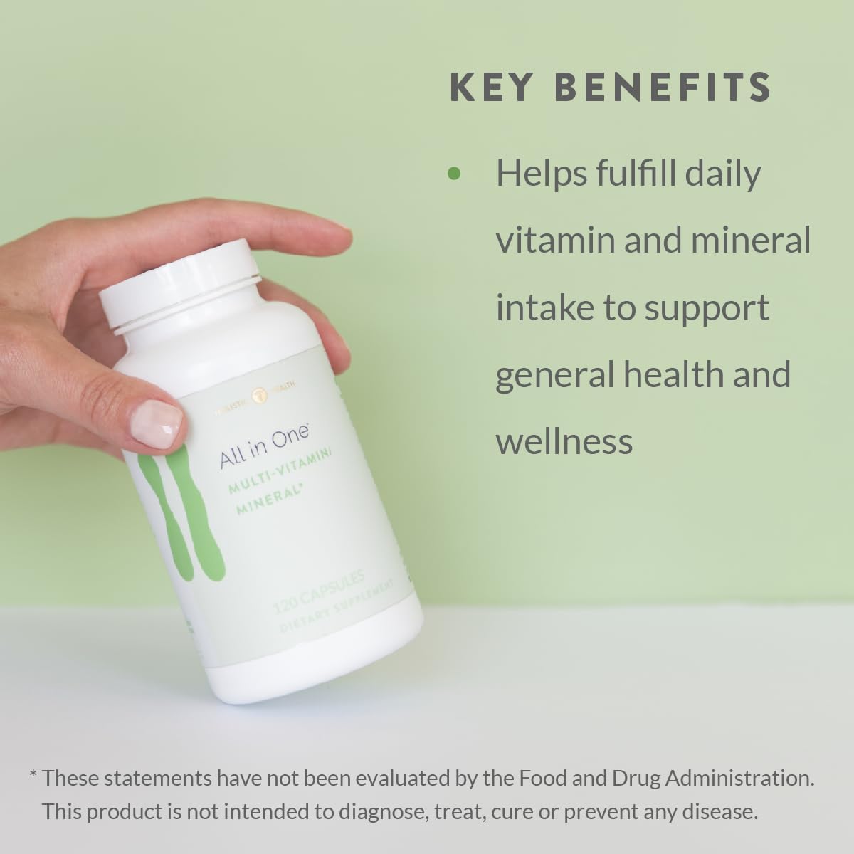Holistic Health All in ONE Multivitamin and Mineral Supplement - 120 Capsules - görsel 3