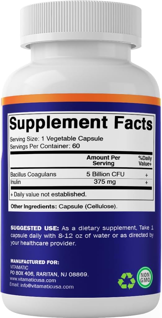 Vitamatic Bacillus Coagulans Shelf Stable Probiotic Supplement - 60 Vegetable Capsules - görsel 8