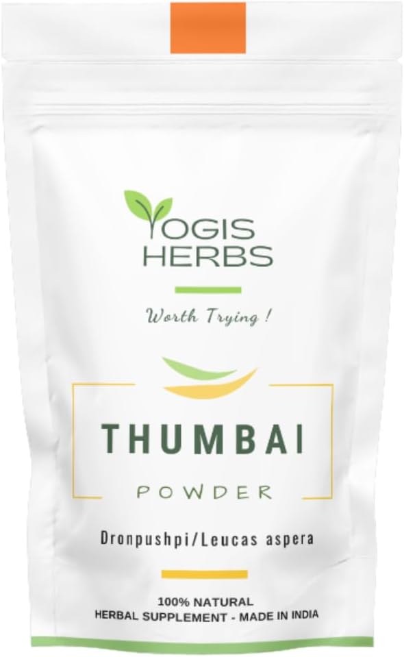 YOGIS HERBS Thumbai Powder (Dronpushpi/Leucas aspera) - 100% Natural Herbal Supplement, 100g - görsel 1
