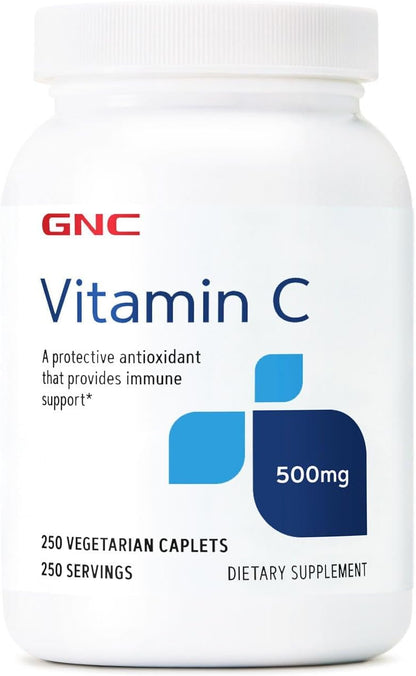 GNC Vitamin C 500mg, Provides Immune Support, 250 Caplets